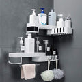 STESHWK Multi use SelfAdhesive Plastic Bathroom Toiletry Holder Bathroom Shelves Organizer Basket Shelf with Hooks Rack Towel S