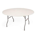 Kwik-Covers 60' Round Fitted Plastic Table Covers, Bundle Of 5 (Ivory)