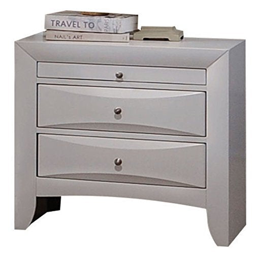 Acme Ireland 2 Drawer Wood Nightstand In White