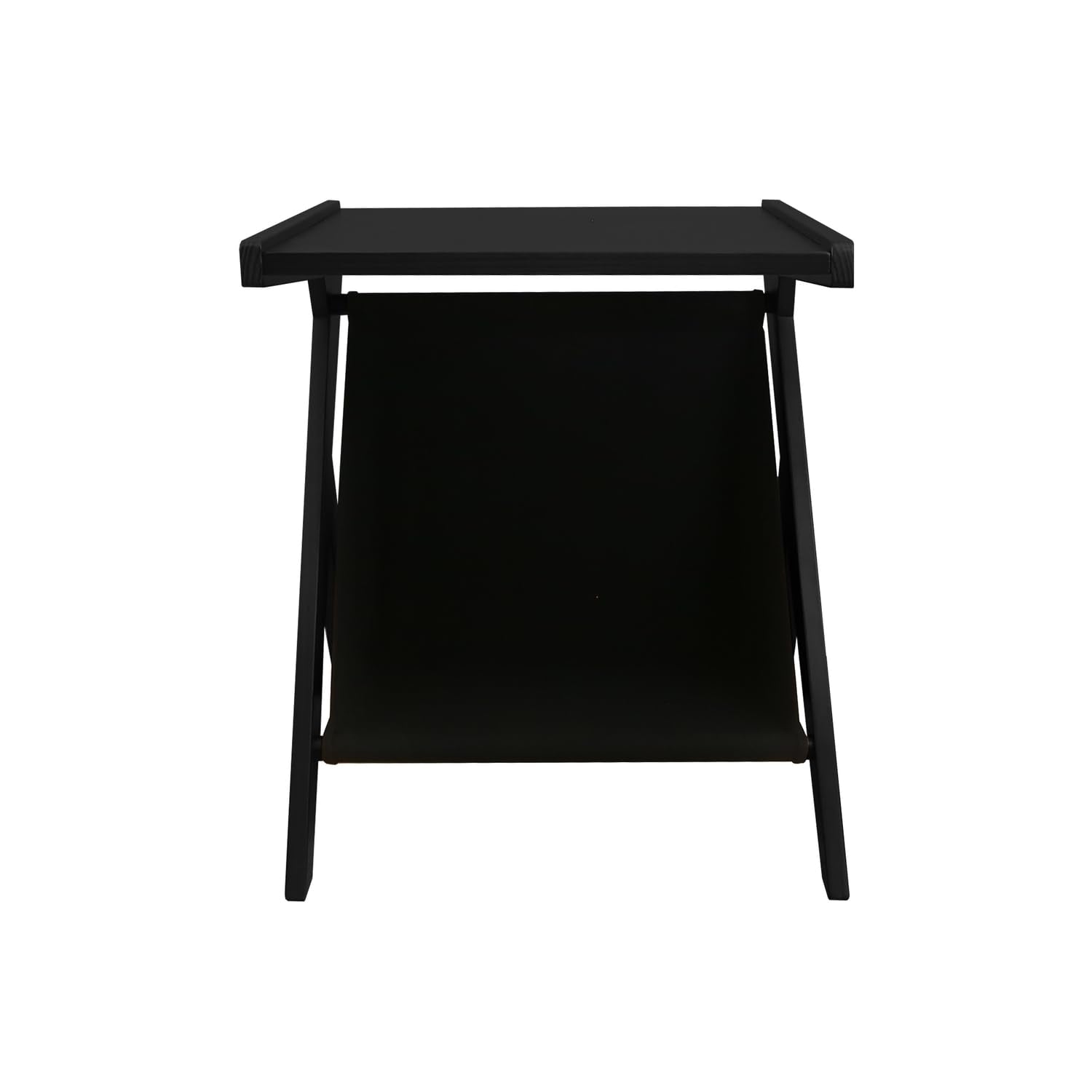 Casual Home Z-Shaped Sofa Side Storage Basket Small Couch Bedside End Table For Magazine, 19”W X 17.75”D X 22”H, Black Frame/Black Canvas