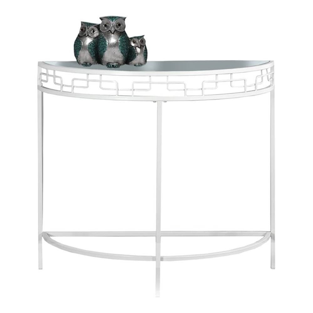 Monarch Specialties I Metal Hall Console Accent Table, 36', White