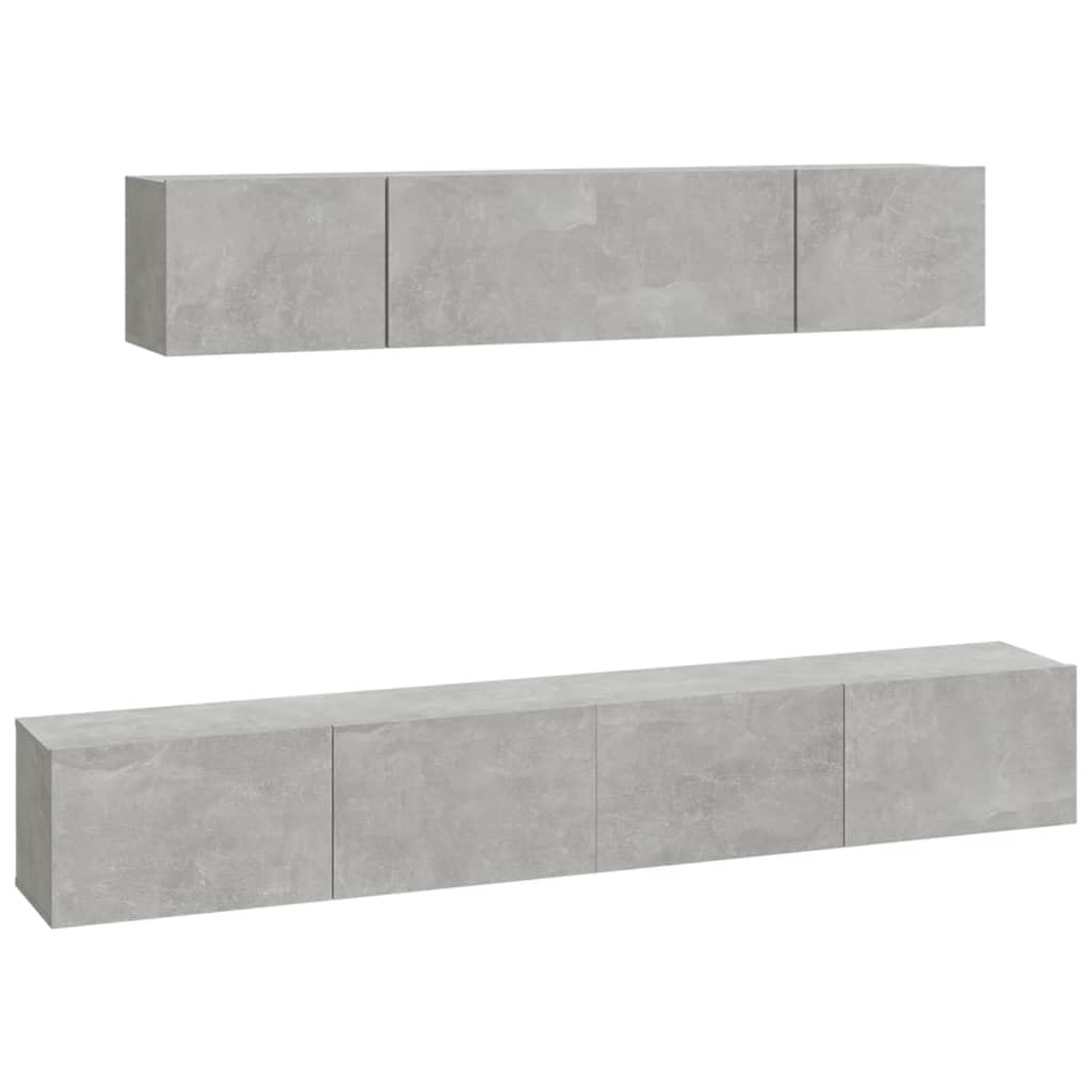 vidaXL 4 Piece TV Cabinet Set Concrete Gray Engineered Wood