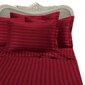 Egyptian Bedding 300 Thread-Count, Queen Pillow Cases, Red Stripe, Set Of 2