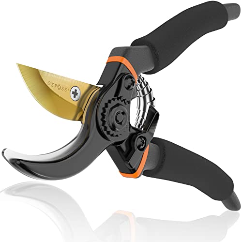 Premium Bypass Pruning Shears For Your Garden - Heavy-Duty, Ultra Sharp Pruners W/Soft Cushion Grip Handle Made With Japanese Gr