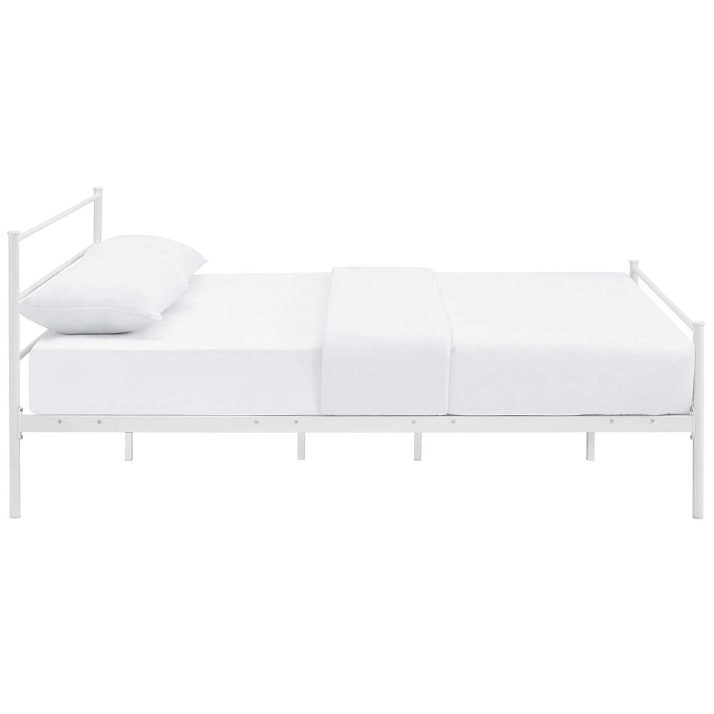 CasaFoyer Alina Platform Full Bed Frame | Rustic Charm | Sturdy Steel Frame | 1323 lbs Weight Capacity | No Box Spring Needed | Compatible with Memory Foam, Spring, Latex, Hybrid Mattresses | Mattress not included