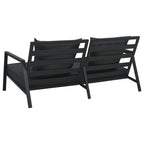 vidaXL Patio 2-Seater Sofa with Cushions Dark Gray Aluminum