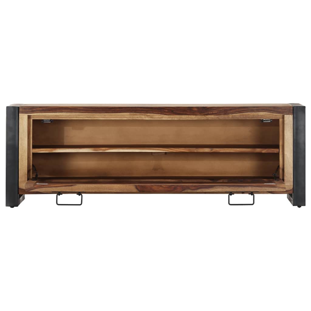 vidaXL Shoe Storage Bench, Shoe Cabinet with Shelf, Entryway Bench, Hidden Shoe Storage for Entryway Hallway Bedroom, Solid Sheesham Wood