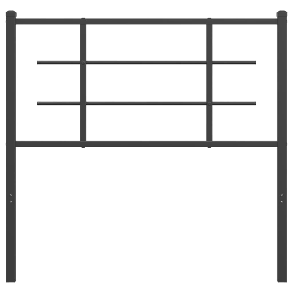 vidaXL Black Metal Headboard 39.4 - Single Bed Frame Header for Home Bedroom Furniture - Easy Assembly, Supportive, Durable Steel