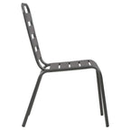 vidaXL Patio Chairs 4 Pcs, Outdoor Poly Rattan Patio Dining Set, Stackable Outdoor Chair for Patio Garden Yard, Slatted Design Steel Dark Gray