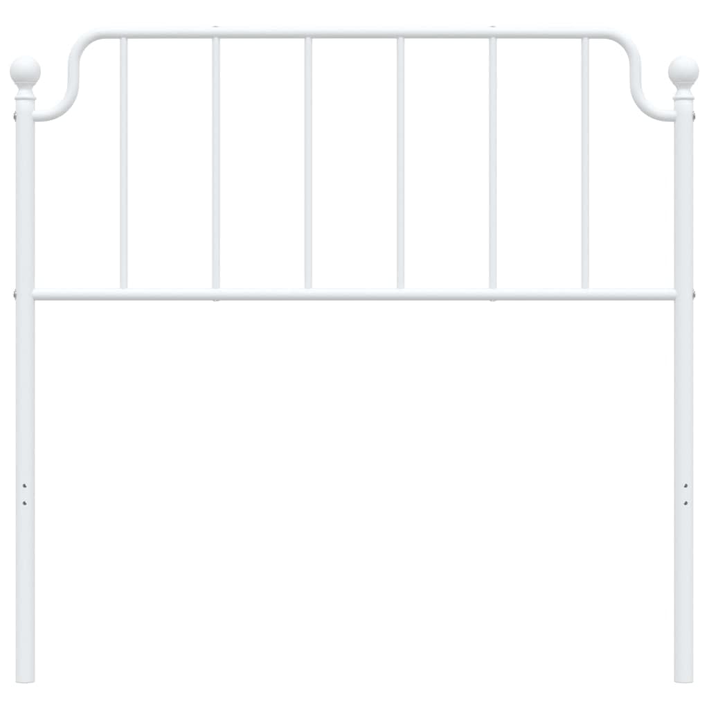 vidaXL Metal Headboard - Classic White Design, Sturdy and Supportive for Bed Frame, Compatible with 39.4 Mattress, Easy Assembly