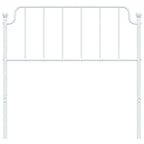 vidaXL Metal Headboard - Classic White Design, Sturdy and Supportive for Bed Frame, Compatible with 39.4 Mattress, Easy Assembly