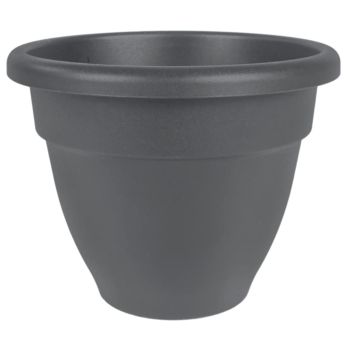 The Hc Companies 12 Inch Caribbean Round Planter - Lightweight Indoor Outdoor Plastic Plant Pot With Drainage Plug, Warm Gray