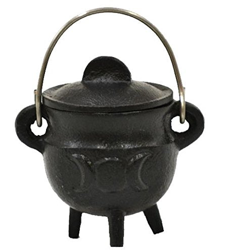 VIKROM Small Triple Moon Cast Iron Cauldron