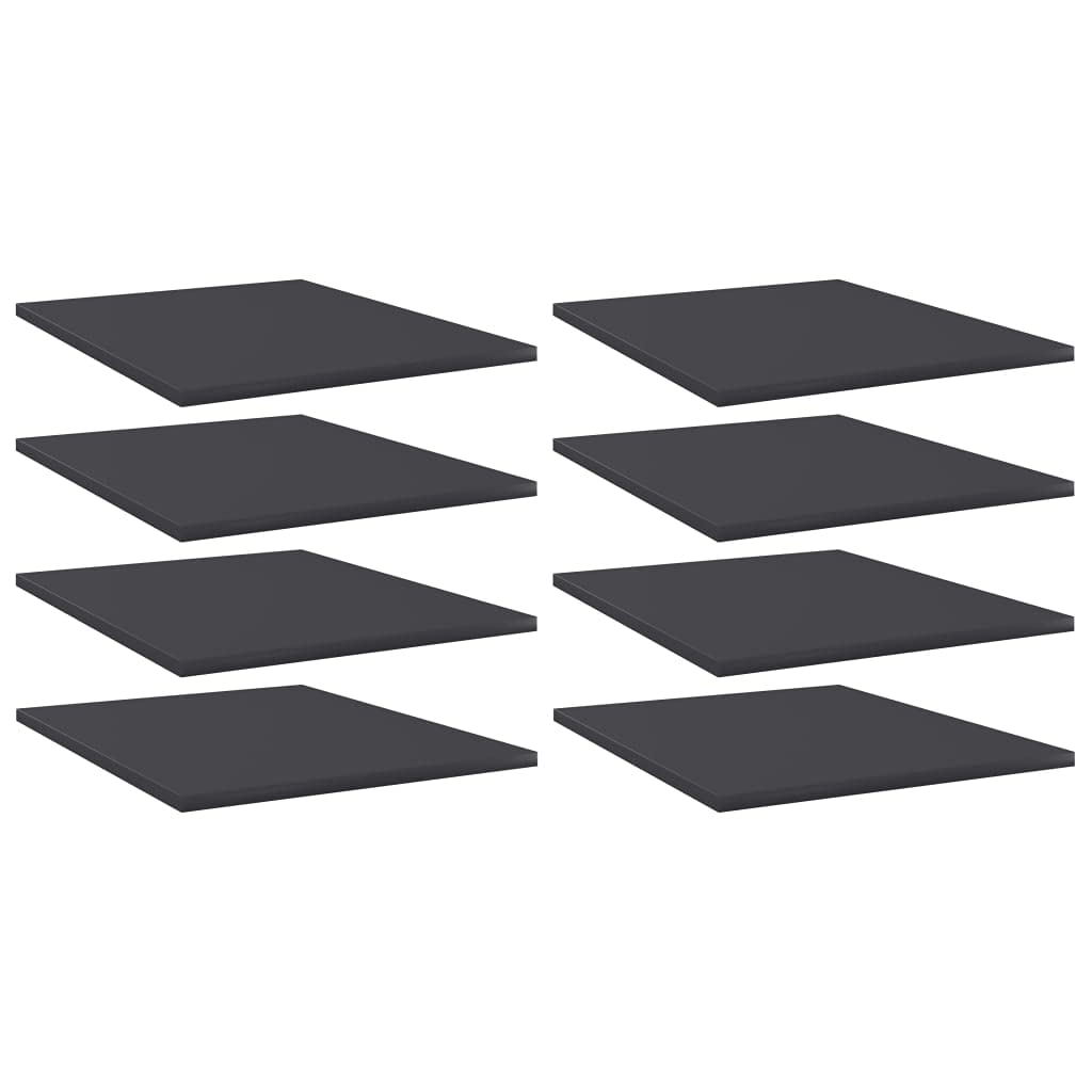 vidaXL Gray Bookshelf Boards, 15.7"x19.7"x0.6", Durable Engineered Wood, Modern Design, Versatile Storage Solution, Easy Assembly, Set of 8