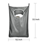 Hanging Laundry Hamper Bag Behind Door Space Saving With Stainless Steel Hooks Zip, For Bathroom,Kids Room,Travel,College Dorm,2