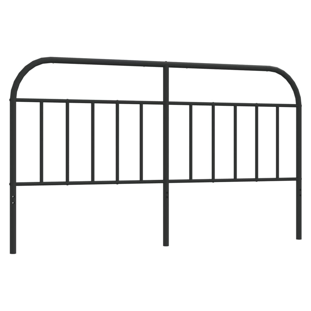 vidaXL Black Metal Headboard - Robust Steel Construction, Classic Design, Ideal for Reading or Watching TV, Assembly Required, Compatible with Round Tube Beds