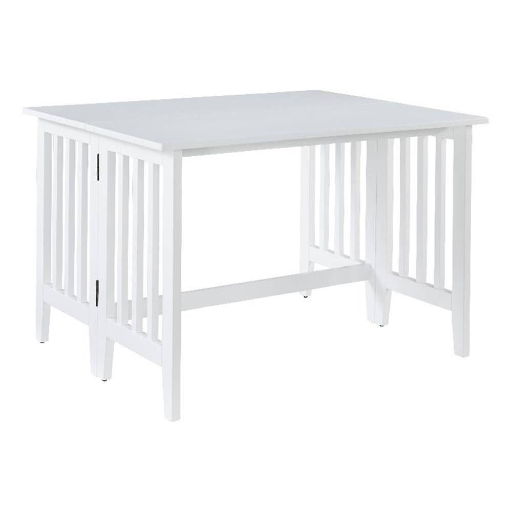 Progressive Furniture Southport Wood Drop Leaf Dining Table in White