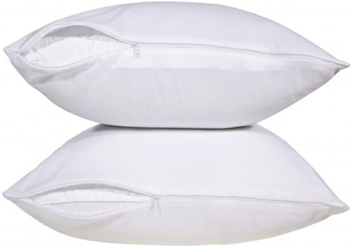 Pillow Protector - Poly-Cotton Blend Pillow Covers - Water And Dust Resistant Pillow Cases - Super Soft And Lightweight Pillow C