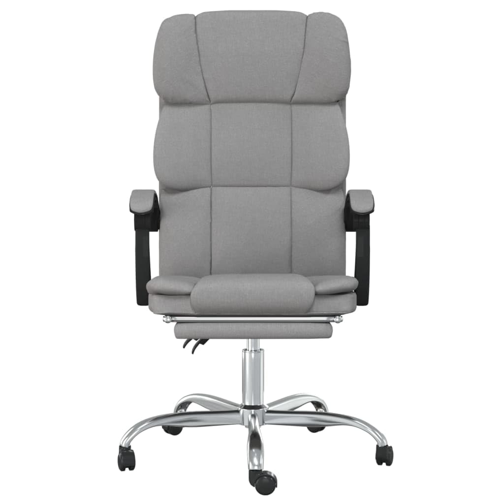vidaXL Adjustable Light Gray Fabric Office Chair - Exhibition of Minimal Style with Sturdy Frame, Breathable, Reclining and Swivel Design, and Comfortable Foam Filling.