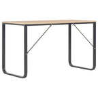 vidaXL Industrial Design - Space-Saving Computer Desk in Black and Oak – Engineered Wood and Powder-Coated Metal – Large Working Area – Versatile and Sturdy