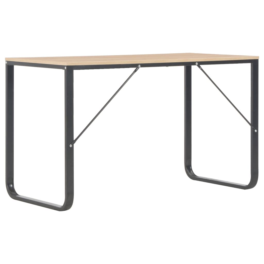 vidaXL Industrial Design - Space-Saving Computer Desk in Black and Oak – Engineered Wood and Powder-Coated Metal – Large Working Area – Versatile and Sturdy
