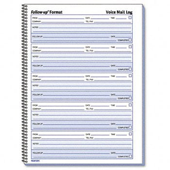 Rediform Follow-Up Voice Mail Wirebound Log Book Book,Followup Voice Ml,We 2233B001 (Pack Of20)