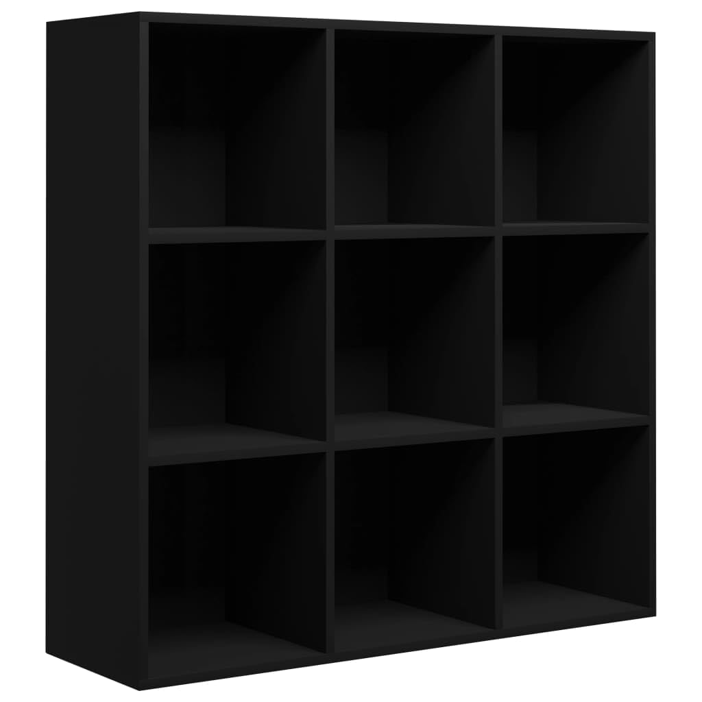 vidaXL Book Cabinet Black 38.6&quot;x11.8&quot;x38.6&quot; Chipboard