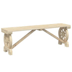 vidaXL Sturdy Fir Wood Patio Bench - Comfortable Outdoor Seating with Wagon Wheel Armrest Design, 242.5 lb Load, for Garden/Terrace