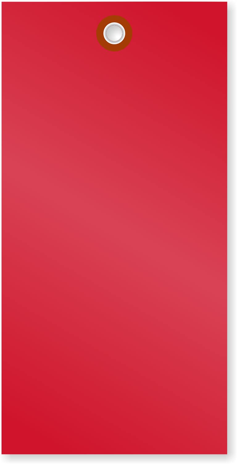 Smartsign (Pack Of 100) 6.25 X 3.125 Inch Red Blank Tyvek Shipping Tag ...