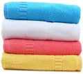 AYUS Cotton 400 GSM Bath Towel Set (4, Blue || White || Yellow || Pink)