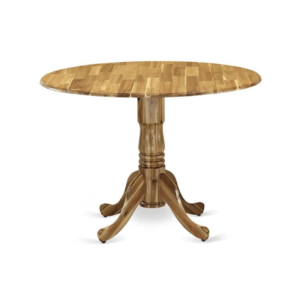 East West Furniture Dlt-Ana-Tp Dublin Modern Dining Table - A Round Kitchen Table Top With Dropleaf & Pedestal Base, 42X42 Inch, Natural
