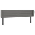 Vidaxl Fabric Headboard With Ears - Dark Gray Upholstered Bed Accessory - Solid Larch Wood And Engineered Wood Construction - Foam Filled - Size 72"X9.1"X30.7"/34.6"