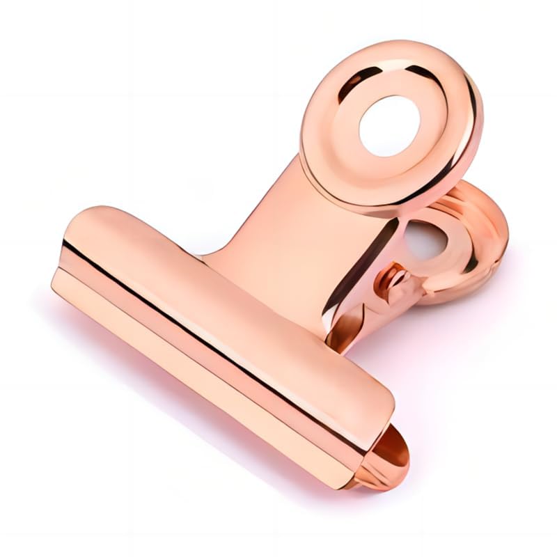 Coideal Bulldog Paper Clips Rose Gold, 20 Pcs 2 Inch Large Metal Binder Hinge Clip For Office, Food Bags, Pictures Photos, Art C