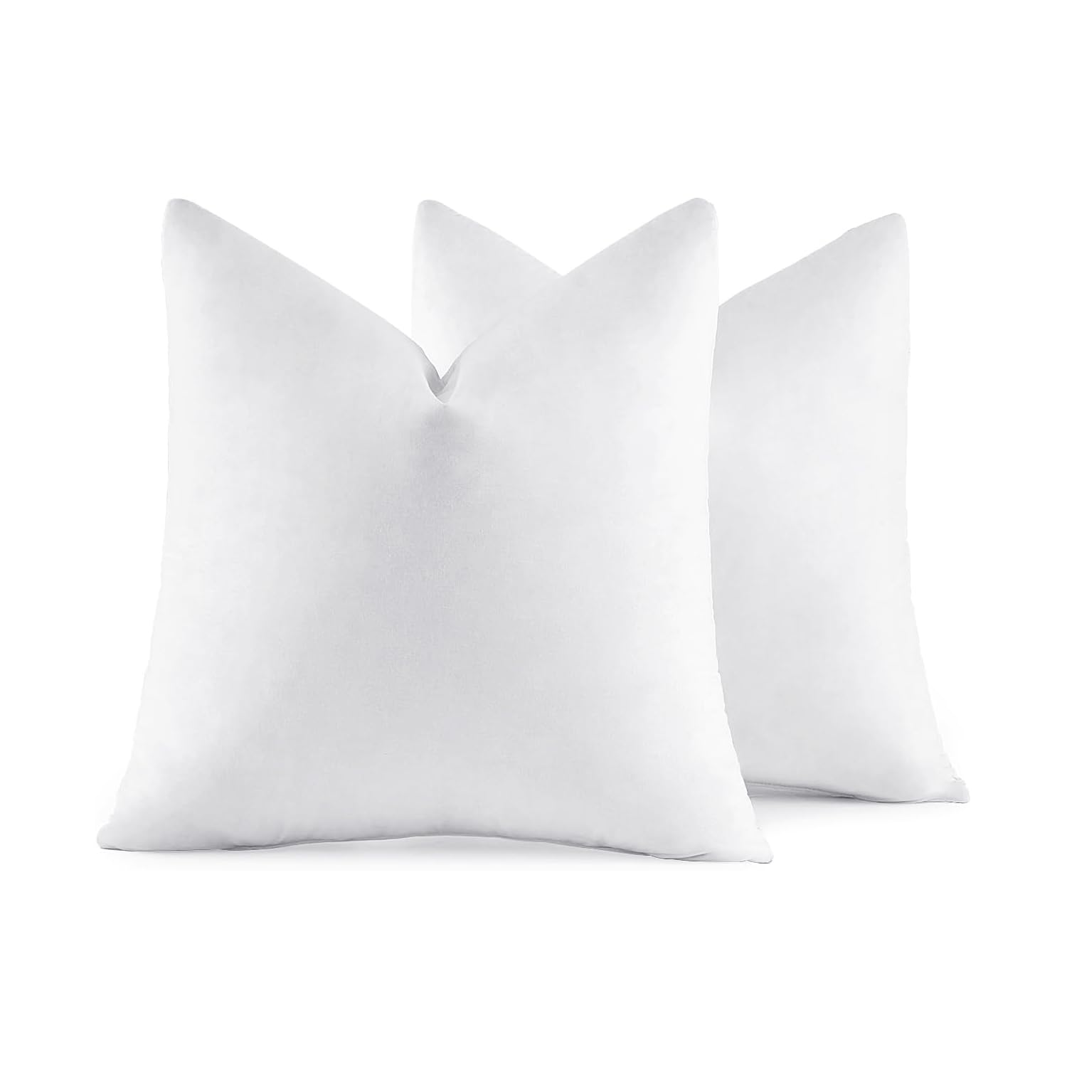 Miulee 20X20 Pillow Inserts,Set Of 2 Down Feather Throw Pillows For Couch Sofa Bed, Decorative Fluffy Throw Pillow Inserts Cotton Fabric,White