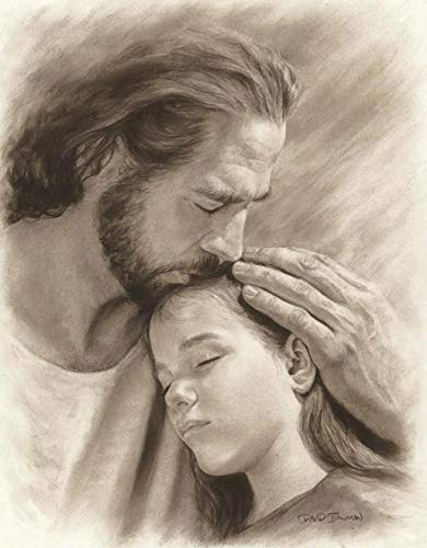 David Bowman My Child Wall Art Print Jesus Christ Kissing Child Religious Spiritual Christian Fine Art (11x14 print)