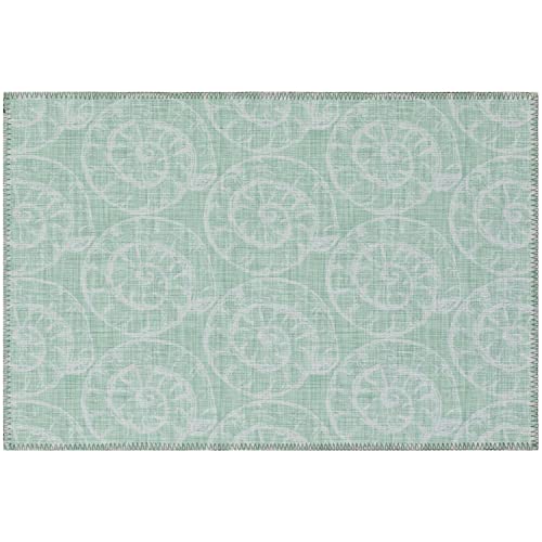 Seabreeze Sz11 Green Coastal Rug Rectangle 8' X 10'