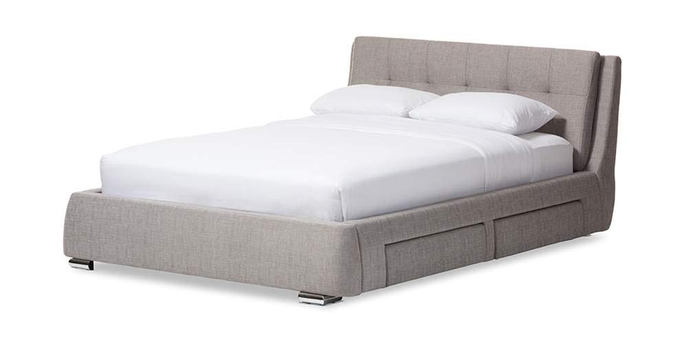 Baxton Studio Camile Queen Storage Platform Bed In Gray