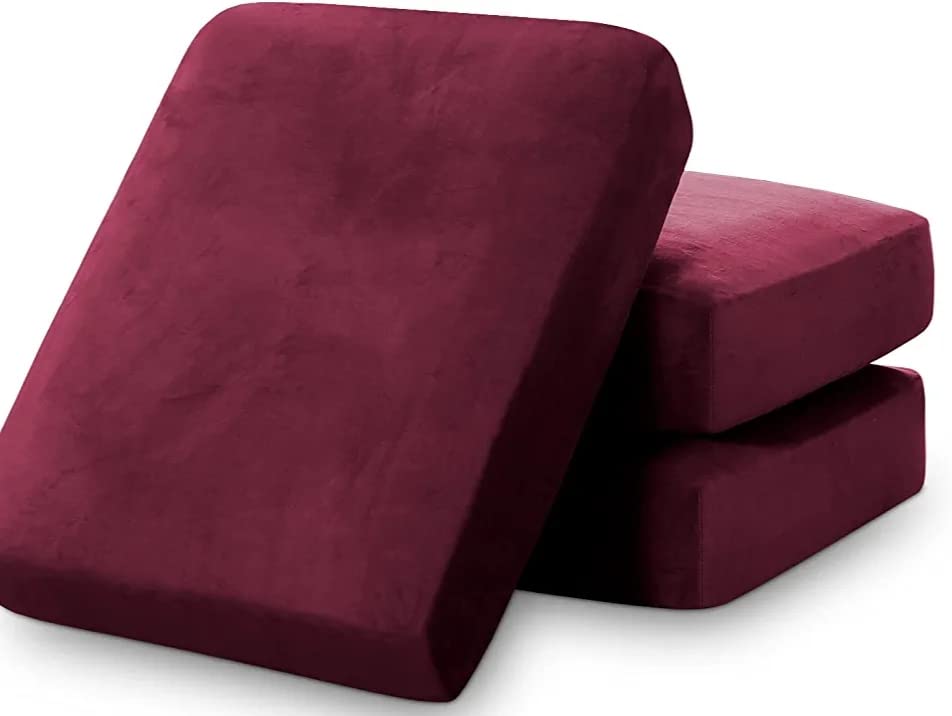 Naman Arts Sofa Foam Cushions In Velvet With Zip Cover (Seat  22inchX21inchX5inch) | Density: 32 Foam | Warm And Decent Visual | Stretc