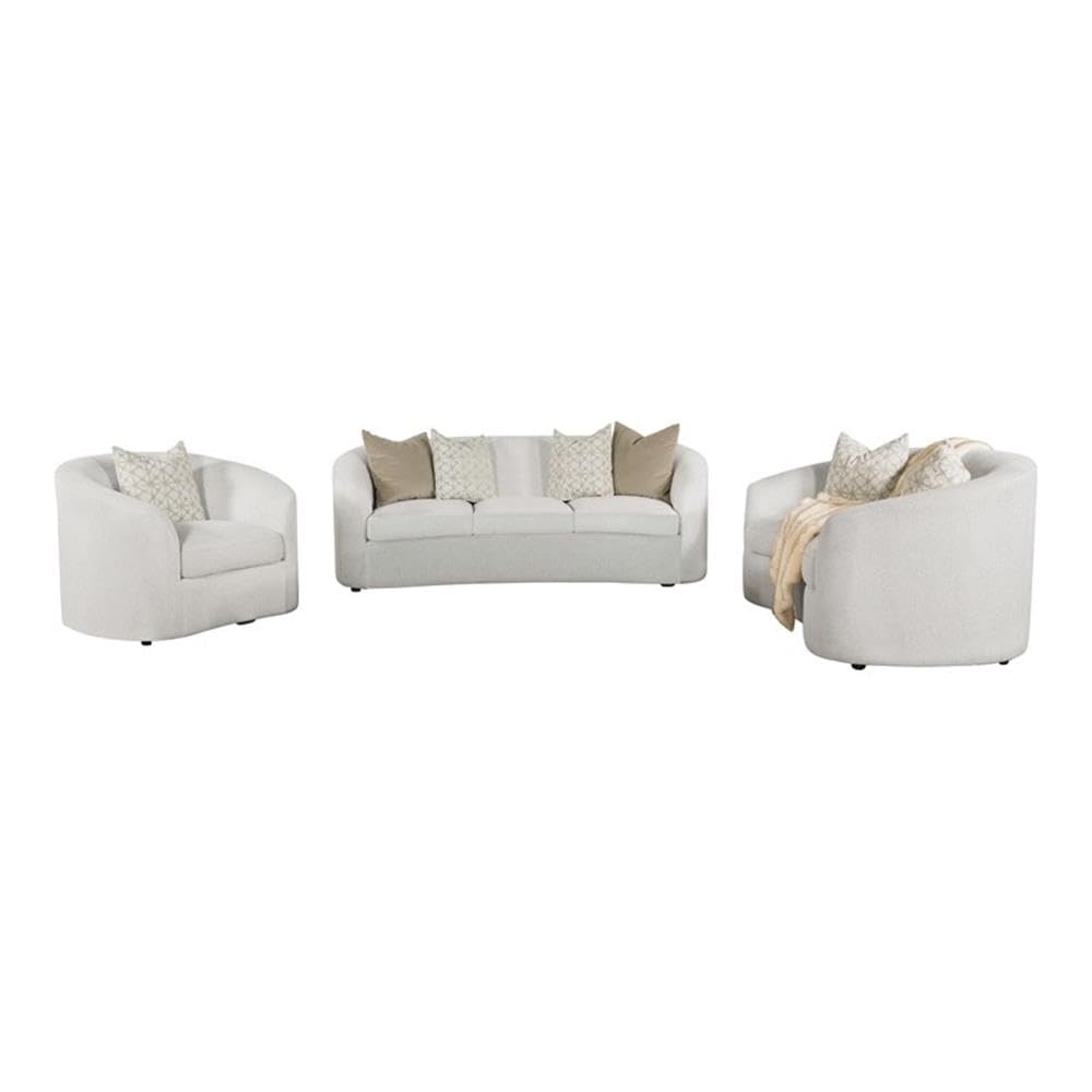 Coaster Home Furnishings Rainn 3-Piece Upholstered Tight Back Living Room Set Latte