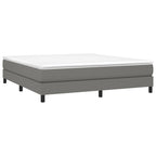 vidaXL Box Spring Bed Frame, King Size 76"x79.9", Dark Gray Polyester Fabric, Sturdy Plywood and Engineered Wood Construction