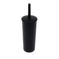 Casaphoria Compact Freestanding Plastic Toilet Bowl Brush and Holder for Bathroom Storage and Organization - Space Saving, Sturd