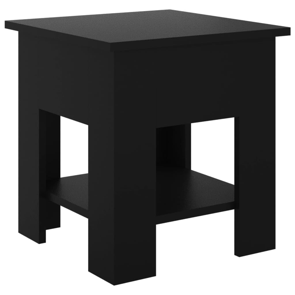 vidaXL Coffee Table Black 15.7"x15.7"x16.5" Engineered Wood