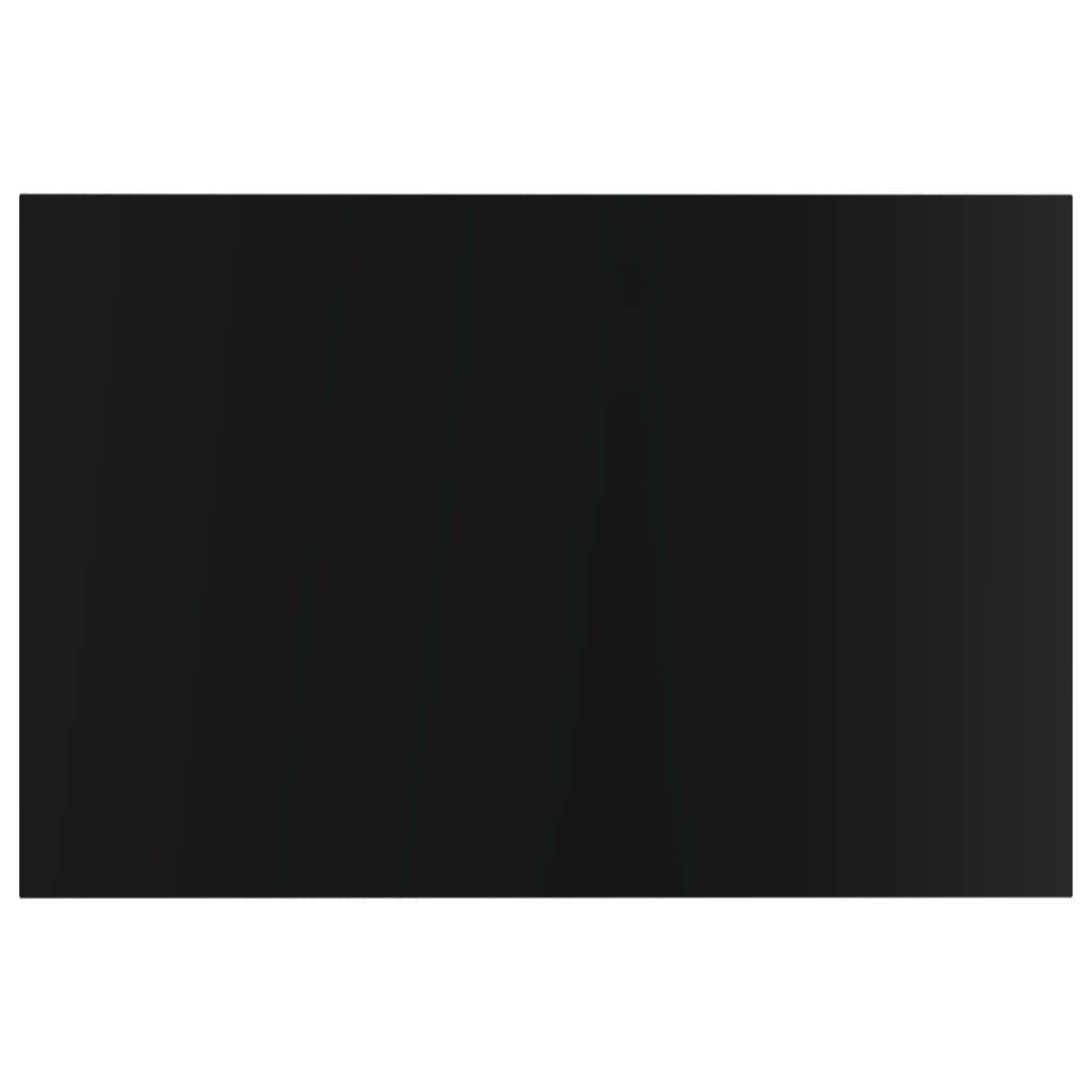 vidaXL High Gloss Black Bookshelf Boards, Solid Engineered Wood, 23.6&quot;x15.7&quot;x0.6&quot;, Perfect for Additional Storage or Replacement - Set of 8