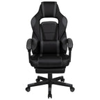Flash Furniture X40 Gaming Chair Racing Ergonomic Computer Chair With Fully Reclining Back/Arms, Slide-Out Footrest, Massaging Lumbar - Black/Gray
