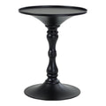 Pangea Home Bishop Circle Top Modern Steel Metal Side Table In Black