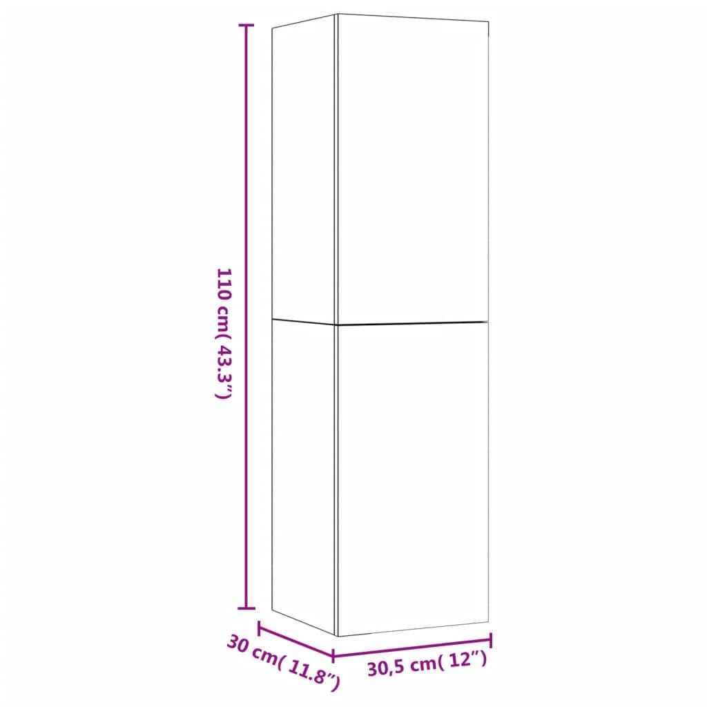 Furniking TV Cabinet Black 12&quot;x11.8&quot;x43.3&quot; Chipboard