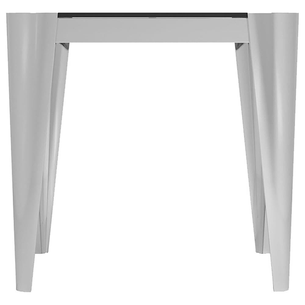 Coaster Home Furnishings Square Glass Top Silver and Grey End Table (Model: 709647)