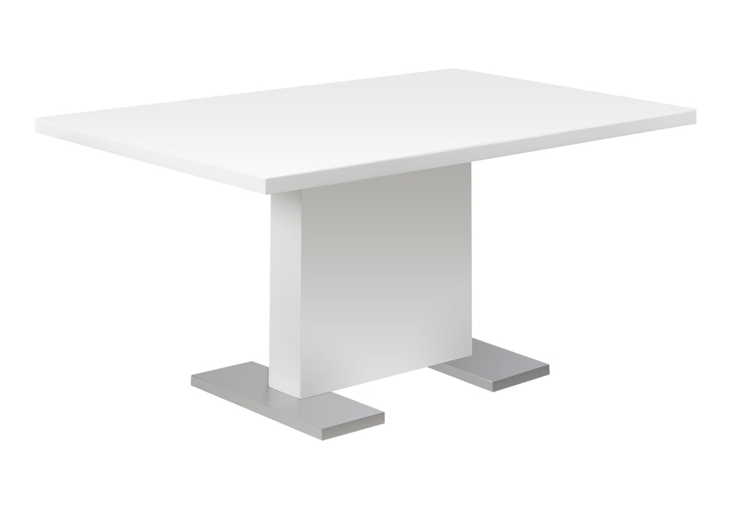 Monarch Specialties High Glossy White Dining Table, 35 x 60-Inch