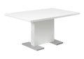Monarch Specialties High Glossy White Dining Table, 35 x 60-Inch
