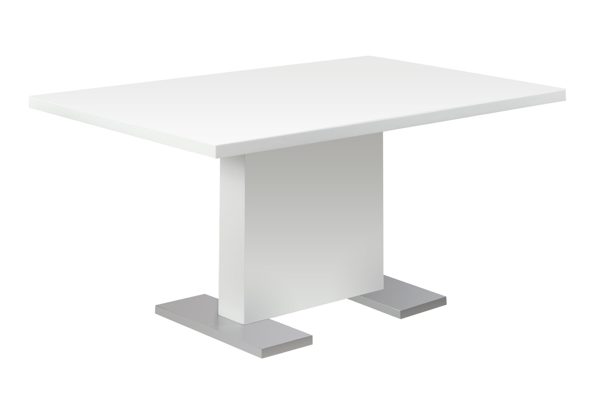 Monarch Specialties High Glossy White Dining Table, 35 x 60-Inch
